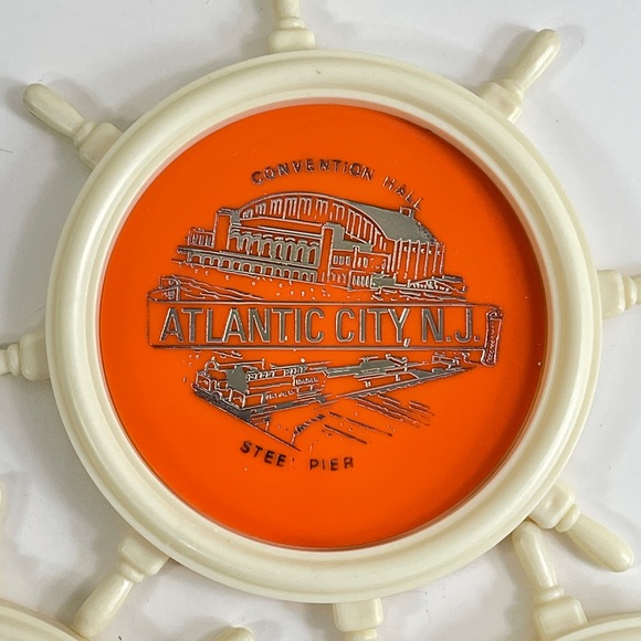Atlantic City ‘Convention Hall’ Nautical Themed Souvenir Coasters ~ Set of 6 - Picture 3 of 11